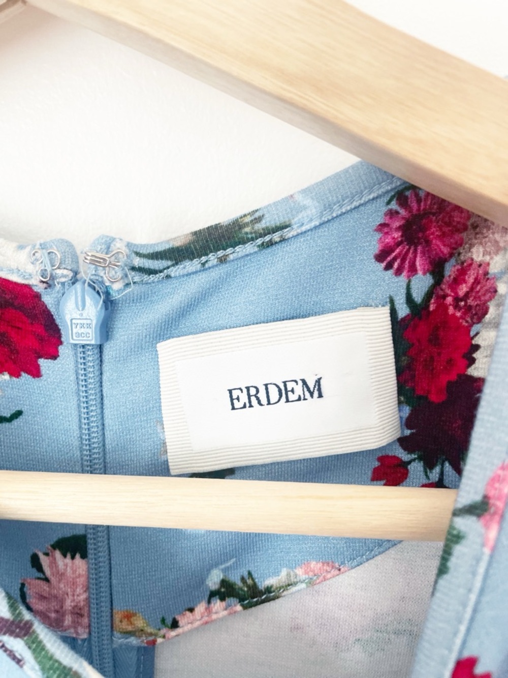 ERDEM Essie Floral Ponte Dress in blue size 6 - Picture 7 of 11